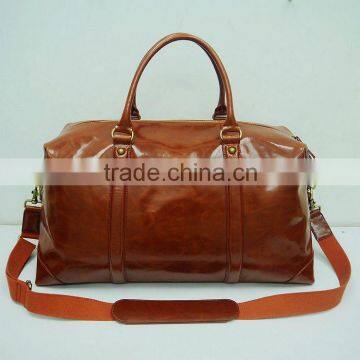 best selling handmade travel luggage brown goat leather overnight duffel bag