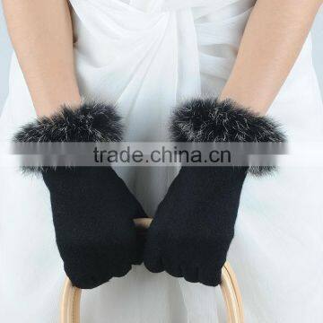 faux fur gloves simple style with cheap price