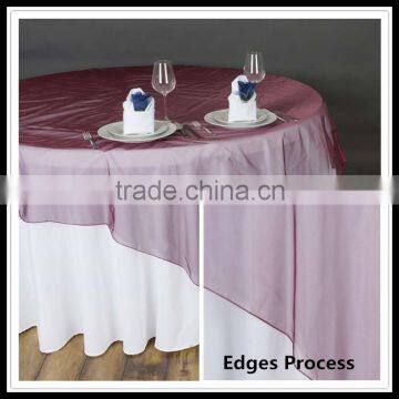 beautiful wedding table decoration burgundy round organza table overlay