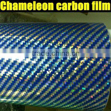 High quality Chameleon 3d carbon wrap film with air free bubbles