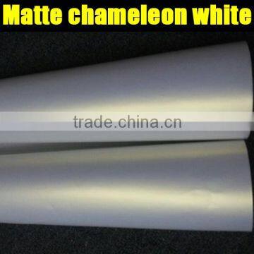 High Quality matte white pearl chameleon with car air bubble free