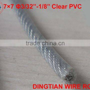 Galvanized Wire Rope 7*7 Clear PVC Coated