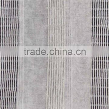 2013 polyester linen stripe sheer curtain fabric made in shaoxing