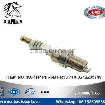 High Quality Auto Spark Plug K6RTP PFR6B FR5DP1X 0242235749 for ALFA ROMEO.etc.