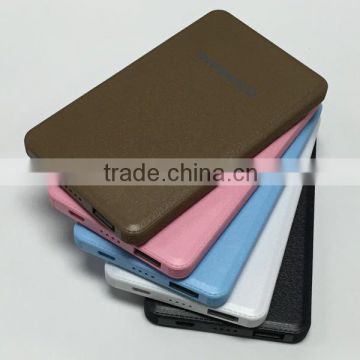 4000mAh Slim Leather power bank for mobiel phone tablet