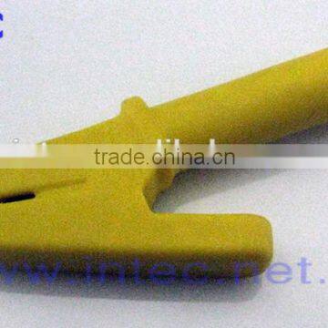 Jumper Wires Alligator Crocodile Roach Test Clip Plastic Handles Crocodile clips 60mm yellow color I00149