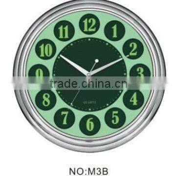 high quality luminescent plastic analog step/sweep round wall clock