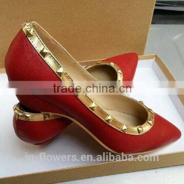 Most popular design Ladies wholesale china fancy flat closed shoes