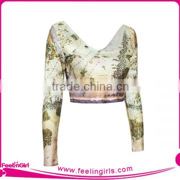 wholesale plain sexy women crop top sweat suit for girls