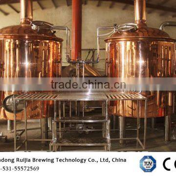 10bbl beer brewing equipment good quality brew kettle and red copper conical fermenter