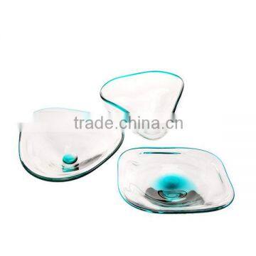 FATION GLASS PLATE SET OF 3 CANDY DISH