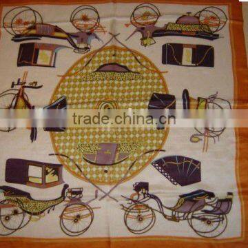 2011 square silk scarf cartoon pattern