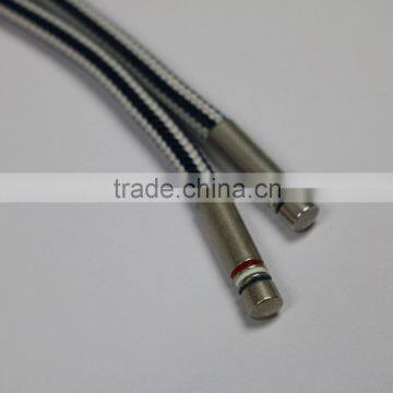 Promotional sell three color embossed shoelace custom drawstring shoelace charms metal