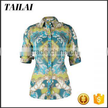Garments Supplier Top-end Formal Fashion Casual Printed Blouse Patterns