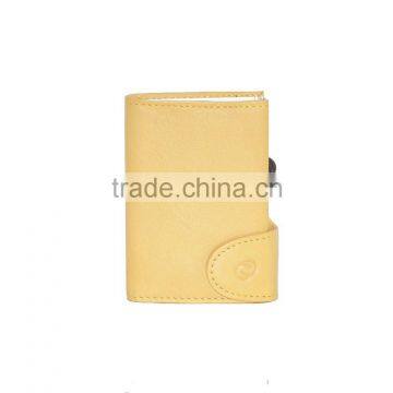 Ultra Slim Pocket Bifold Leather Cardholder Giallo Sole