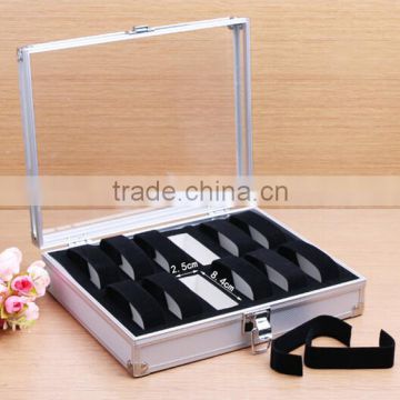 Transparent aluminum 12 watch case box, acrylic box with lid ZYD-BX92717