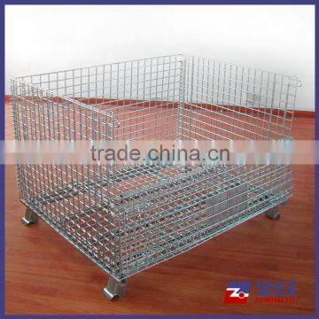 Steel pallet basket container