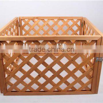 BSCI factory nature wooden Deluxe Free standing Pet Gate with Door / Wooden pet gate / dog fence