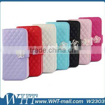 Factory Price Bling Bling Diamond Leather Cover for HTC One 2 M8, for HTC One 2 M8 Mobile Phone Case