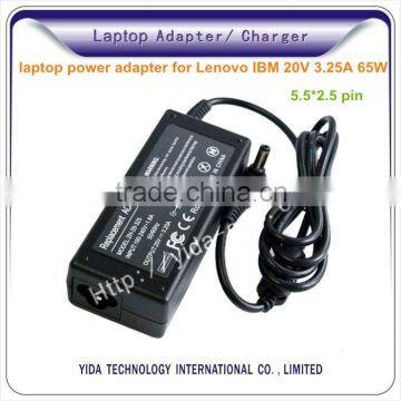 laptop power ac adapter for Lenovo IBM 20V 3.25A 65W 5.5*2.5mm pin