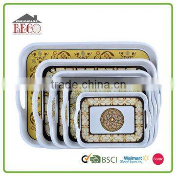 Various fashionable design melamine dessert serving tray set