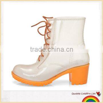 High heel jelly PVC rain boots