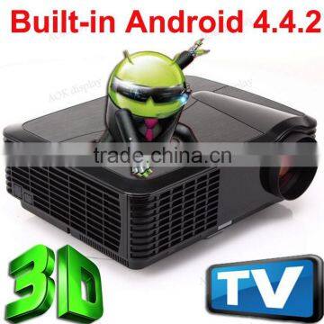 High brightness 4200 Lumens Native1280*800 Built-in Android4.4.2 WiFi 3D Digital projector,Perfect For Home projecgtor