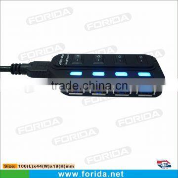 3.0 4 port USB HUB with LED