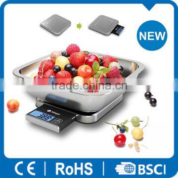 small digital weighing scale stainless steel retractable LCD