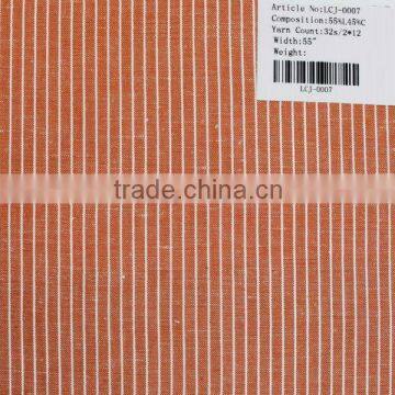 32s/2*12 stripe yarn dyed linen and cotton fabric
