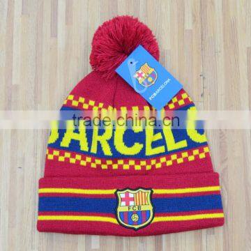 Mixed thread tourist beanie custom knit winter hats football hat beanie cap