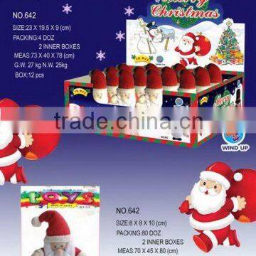 12PCS WIND UP SANTA CLAUS