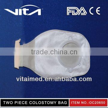 Hot Sale EVOH Material Two Piece Disposable Ileostomy Bag OC20650 With Clip With CE/FDA/ISO13485 Certificate