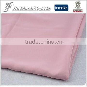 Jiufan Textile Good Quality Customized Chiffon 100% Polyester Woven Pink Dyed Fabric