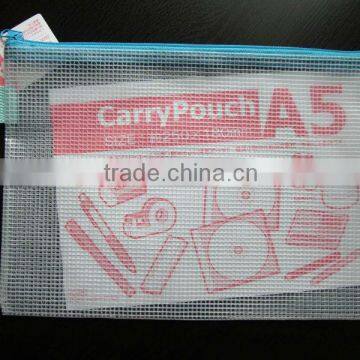 A5 PVC MESH ZIPPERED BAG, PVC MESH POUCH