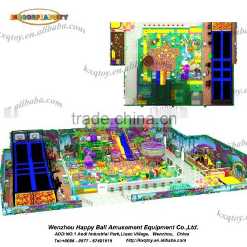 Indoor Playground Type Plastic Material Commercial Indoor Playground With Trampoline And Girls Dancing Games