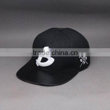 LEATHER BRIM SNAPBACK CAP