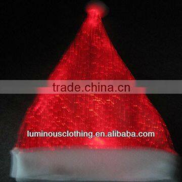 Optical Fiber Fabric Luminous Lighting Led Santa Claus Hats photo-2