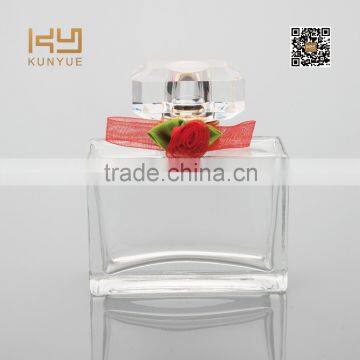 50ml pure clear cube perfume glass bottle