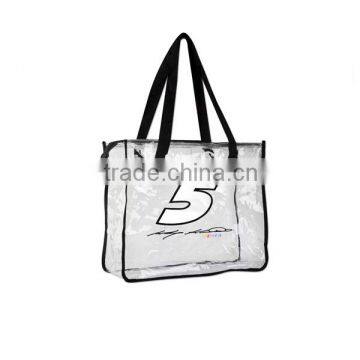 Transparent waterproof pvc promotional shopping tote bag for lady