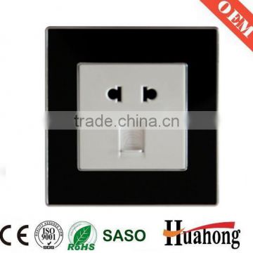 Acrylic 2 pin wall socket with Tel socket