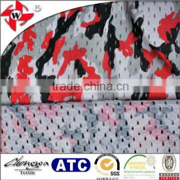 chuangwei textile high quality breathable 100% polyester mesh print fabric