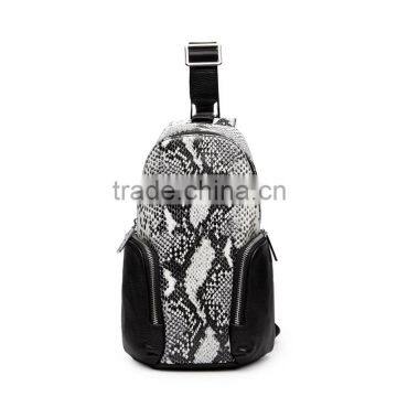 New arrival snakeskin pattern genuine leather single shoulder man bag