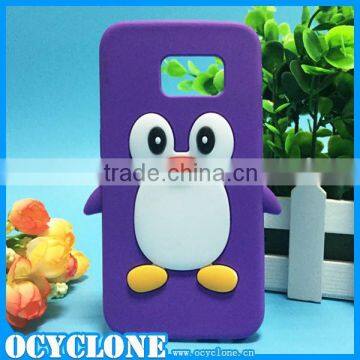 2015 Best selling cartoon cute Penguin style silicone case for Samsung S6