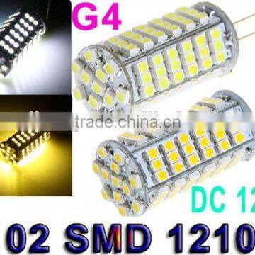 12V G4 LED Lamp Bulb with 102pcs SMD 1210 LED Light Home Marine Boat Car Lighting