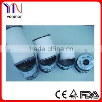 100% cotton zinc oxide plaster tape with metal cover