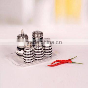 hot selling 5pcs glass kitchenware set with black and white strip on plate