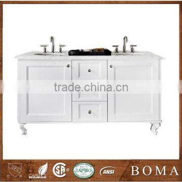 2016 Fantastic Modern Design Solid Wood Dual Sink Bathroom Vanity