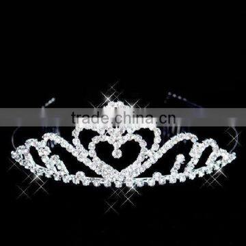 New shaped full round rhinestone and pearl metal works kings crowns for sale