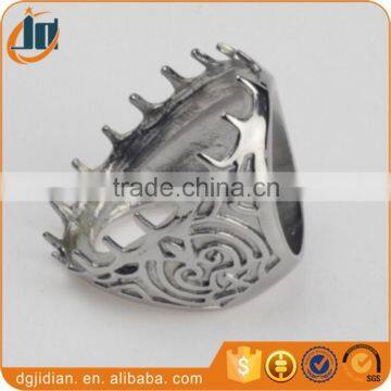 wholesale spikes titanium rings for gemstone